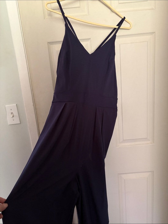 HALARA Dresses & Skirts - HALARA Navy Strapless-Look Wide-Leg Jumpsuit